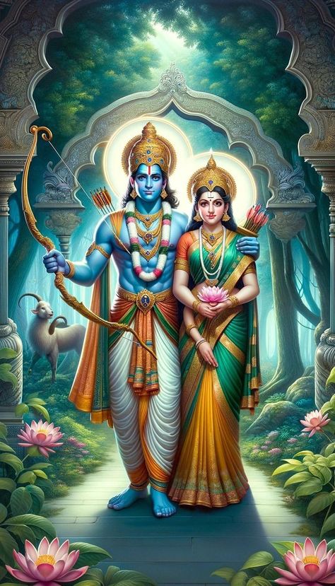 Lord Rama And Sita, Ram Images Hd, Rama And Sita, Facebook Cover Photos Hd, Ram Ji Photo, Ram Sita Photo, Horse Background, Lakshmi Narayan, Rama Image