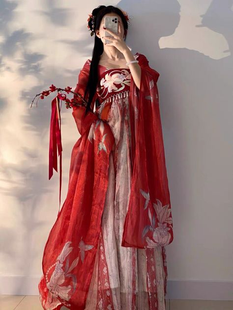 Outfits Asian, Asian Style Dress, Traditional Asian Dress, Digital Dress, Ancient Dress, Ancient Chinese Clothing, China Clothes, Chinese Style Dress, Queen Outfit