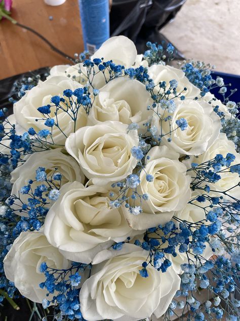 Mamma Mia Wedding, Blue Flowers Bouquet, Dream Marriage, Wedding Ideas Dresses, Prom Flowers, June Wedding, Dream Wedding Ideas Dresses, Blue Wedding, 15 Dresses