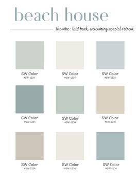 Coastal Paint Palettes - Sherwin Williams - MK Envision Galleries Sherwin Williams Coastal, Coastal Paint Palette, Modern Coastal Farmhouse, Beach Color Palettes, Coastal Paint Colors, Coastal Paint, Beach House Colors, Sherwin Williams Paint, Coastal Color Palette