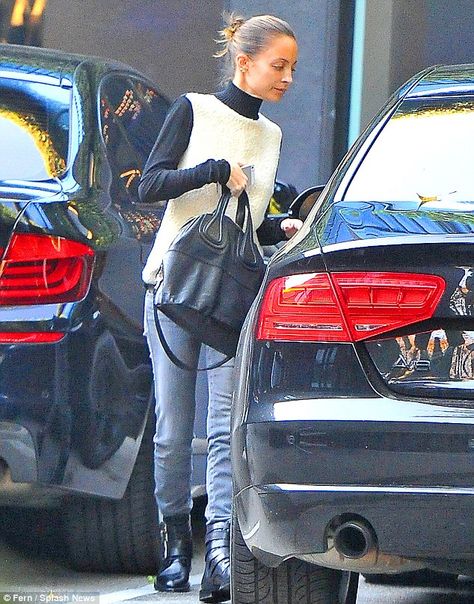 Black Ankle Boots Outfit, Nicole Ritchie, Nicole Richie Style, Boots Outfit Ankle, Boots Outfits, Trendy Jewerly, Buckle Ankle Boots, Triangle Studs, Jennifer Meyer