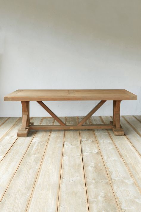 Shop the Protected Teak Trestle Dining Table, 8' and more Anthropologie at Anthropologie today. Read customer reviews, discover product details and more. Teak Adirondack Chairs, Trestle Legs, Dining Banquette, Trestle Dining Table, Teak Bench, Trestle Dining Tables, Teak Dining Table, Teak Table, Outdoor Tables