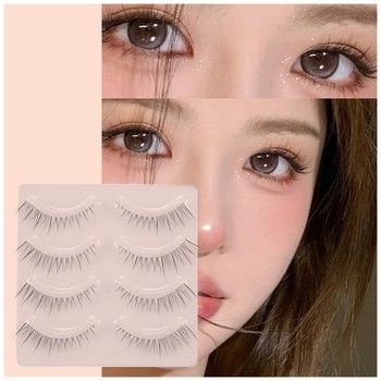 4pairs Natural False Eyelashes HandMade Short Light Soft Eyelash Cosplay Korean Fashion Wispy Extension Fake Lashes Makeup Tools Original price: USD 13.20 Fake Lashes Makeup, Short Lashes, Make Up Tools, Natural False Eyelashes, Lashes False, Work Party, Fake Eyelashes, Strip Lashes, Lashes Makeup