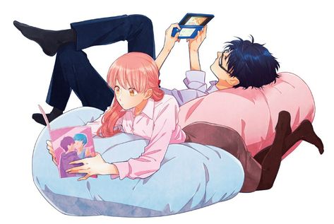 Wotakoi Love Is Hard For Otaku, Cosplay Couple, Love Is Hard, Slice Of Life Anime, Reading Manga, Otaku Art, Manga Couple, Playing Video Games, Slice Of Life