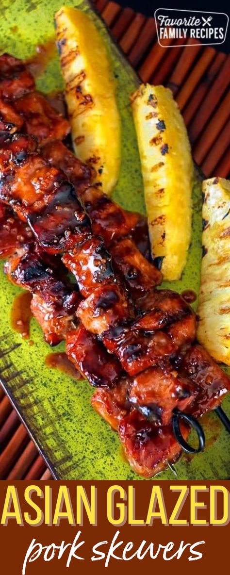 Asian Kebab Recipes, Hawaiian Pork Skewers, Meat Skewers Recipes, Pork Loin Kabobs, Pork Shish Kabobs Marinade Recipe, Asian Pork Skewers, Pork Loin Skewers, Pork Skewers Kabobs, Pork Kebab Recipes