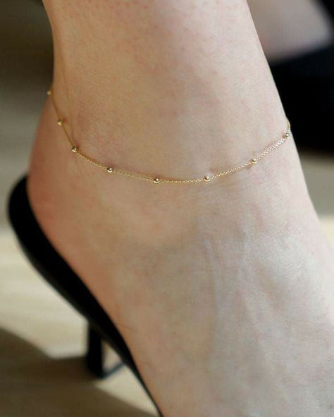 Delicate Gold Chain, Gold Anklet, Gold Plated Silver, Delicate Bracelet, Gold Chain, Gold Chains, Anklets, Summer Dress, Final Sale