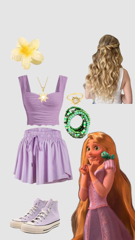 Rapunzel Disney Bounding Fit#disneybounding #rapunzel Modern Disney Outfits, Rapunzel Halloween Costume, Rapunzel Outfit, Disney Princess Inspired Outfits, Disney Park Outfit, Princess Inspired Outfits, Disney Outfits Women, Cute Disney Characters, Rapunzel Disney