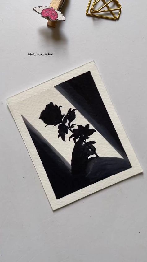 Flower Shadow Painting, Aesthetic Gouache Art Easy, Rakhi Painting Ideas, Sketch Pad Drawings, Sketch Pad Ideas, Colored Pencil Artwork Easy, Sketchpad Ideas, Painting Aesthetic Ideas, Aesthetic Sketch