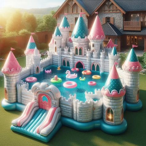 Dive into Fun with a Castle Shape Inflatable Pool Royal Tea Parties, Unicorn Light, Anime Picture Hd, Baby Minnie, Bouncy Castle, Baby Minnie Mouse, Castle Designs, Girl Toys, Backyard Games