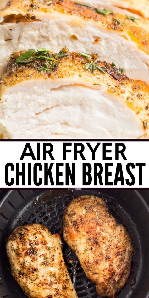 Easy Air Fryer Chicken Breast Recipe that makes great healthy juicy rotisserie style chicken at home. Perfect for weeknight dinners and ideal for anyone following keto, low carb, paleo, whole30 and gluten free diets, boneless with no breading. www.noshtastic.com Grilled Chicken Recipes Easy Air Fryer, Grilled Chicken Recipes In Air Fryer, Air Fryer Chicken For Alfredo, Air Fryer Grilled Chicken Sandwich, Grilled Chicken Without A Grill, Chicken In Ninja Air Fryer, Easy Summer Chicken Breast Recipes, Juicy Air Fryer Chicken Breast, Chicken Breast In Air Fryer Recipes