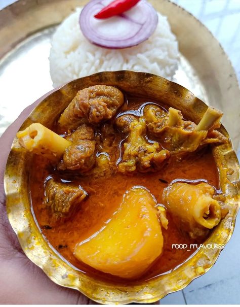 Mutton Curry And Rice, Rice Cartoon, Healing Gut, Curry And Rice, Mutton Curry Recipe, Rice Curry, Mutton Curry, Indian Rice, Bengali Food