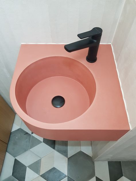 Corner Concrete Sink, Microcement Bathroom Sink, Wall Mount Floating or Countertop Basin, Transitional Bathroom Design for Small Aparment - Etsy Puerto Rico Pink Bathroom Sink, Microcement Bathroom, Cement Sink, Industrial Sink, Oak Bathroom Cabinets, Transitional Bathroom Design, Concrete Vessel Sink, Terrazzo Sink, Wall Hung Sink