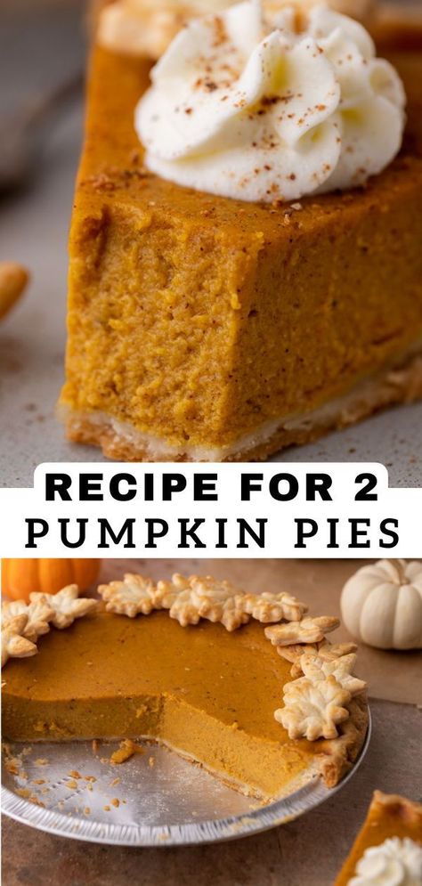 This recipe for two pumpkin pies is the only pumpkin pie recipe you’ll ever need and has got you covered all the way through the New Year to feed friends and family! Deep Dish Pumpkin Pie, Classic Pumpkin Pie Recipe, Best Pumpkin Pie Recipe, Recipe For Two, Thanksgiving Pumpkin Pie, Best Thanksgiving Recipes, Best Pumpkin Pie, Pumpkin Spice Recipe, Pumpkin Ice Cream