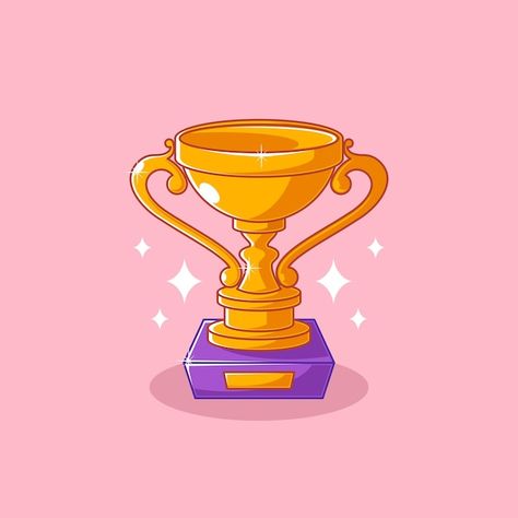 Shiny gold cup or trophy cartoon design | Premium Vector #Freepik #vector Trophy Cartoon, Beach Posters, Gold Cup, Cartoon Design, Premium Vector, Gold, Design