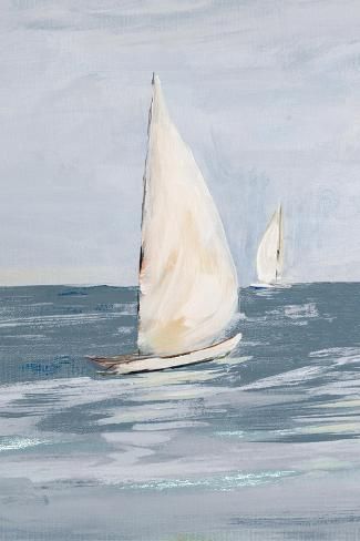 size: 18x12in Art Print: Coast Sailing II by Julie DeRice : Posters Diy, Lake House Wall Art, Boat Drawing, Sailing Art, Sepia Photography, Sailboat Painting, Boat Art, Sailboats, Pictures To Paint