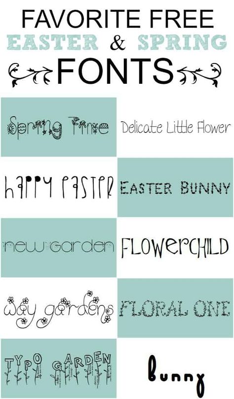 I shared with you my favorite St. Patrick's Day fonts a couple weeks ago so I figured I would gather up my favorite free Easter and Spring fonts as well. Especially since Friday is officially the first day of Spring. Don't you see me over here doing the happy dance? I am so so ready for some Spring weather. The Easter Fonts, Spring Font, Somebunny Loves You, Scrapbook Fonts, Christmas Fonts Free, Model Quotes, Fun Fonts, Canva Fonts, Christmas Fonts