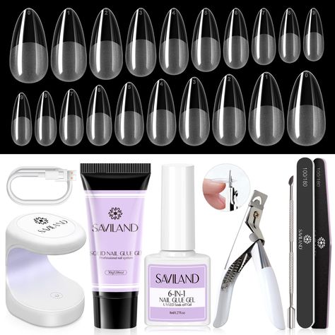 PRICES MAY VARY. Long Lasting Gel x Kit: Saviland gel x nail kit includes 30g solid nail glue gel,15ml gel nail glue, 500pcs soft nail tip,mini lamp,comes with nail tools nail file, nail buffer, cuticle pusher, U-shape nail clipper. One-acrylic nail kit meets your multiple needs.You can easily get your nails to extend and enjoy the fun of DIY nail art! Upgradd Solid Nail Glue Gel: Saviland solid nail glue gel is in a solid state, which is tack-free and easy to take glue. With the advanced ingred Gel X Kit, Solid Nail Glue, Nail Glue Gel, Gel X Nail, Quick Nail, Medium Coffin, Lamp Diy, Gel Nail Extensions, Nail Art Salon