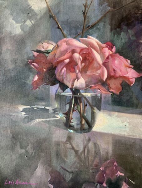 This brand-new article on the creative process features six artists from around the country--today, learn about Northern California painter Linda Nearon. Pink Peonies Art, Diy Oil Painting, Rose Oil Painting, Frame Diy, Diy Oils, Landscape Art Painting, Southwest Art, Painting Set, Painting Still Life