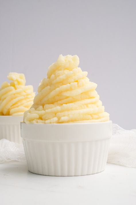 the completed Ninja Creami Dole Whip served in a white dessert dish. Egg Recipes For Lunch, Pineapple Dole Whip, Ninja Creami Recipes, Ninja Creamy, Weight Watchers Crock Pot Recipes, Dole Whip Recipe, Vegetarian Slow Cooker Recipes, Banana Cream Pie Recipe, Banana Pie