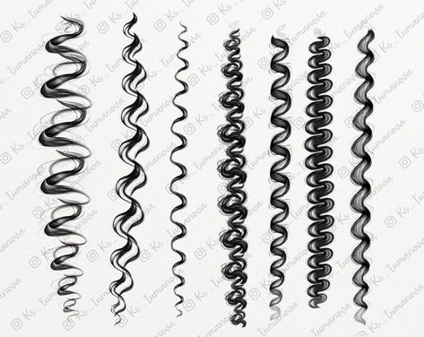 Procreate curly brushes. Procreate wavy hair brush. Hair Brush set Wavy Hair Brush, Curly Hair Brushes, Curly Hair Brush, Curly Hair Drawing, Hair Brush Set, Brushes Procreate, Curly Hair Tutorial, Brushes For Procreate, Procreate Brushes Free