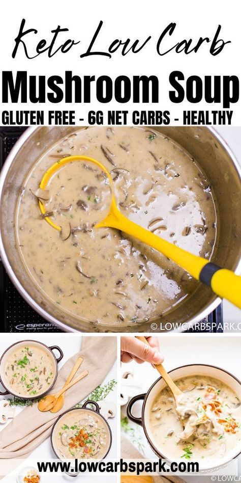 Soup Recipes Mushroom, Chowders Recipes, Mushroom Chart, Meatless Entrees, Keto Mushrooms, Creamy Soups, Week Meals, Mushroom Soup Recipe, Homemade Seasoning