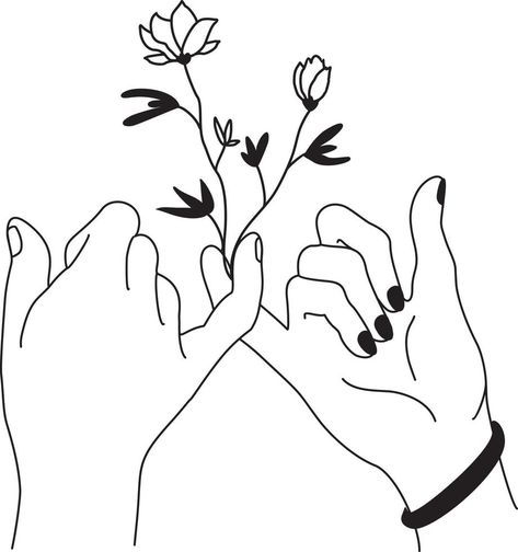 Caring touch of palms. Two hands connecting with love, symbol of romantic relationships. Couple joins fingers - concept of safety, togetherness. Cartoon vector Hands Connecting, Couples Symbols, Together Symbol, Half Sleeve Tattoo Stencils, Love Symbol, Black Love Couples, Cute Love Wallpapers, Half Sleeve Tattoo, Tattoo Stencils