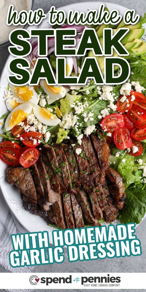 Steak And Romaine Salad, Filet Mignon Salad Recipe, Steak Tip Salad Recipe, Grilled Flank Steak Salad, Steak Salad In A Jar, Best Steak For Salad, Blackened Steak Salad, Steak Salad Recipes For Dinner Summer, Sirloin Steak Salad