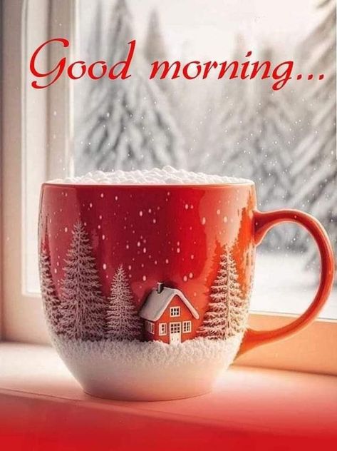 Good Morning Holiday Images, Good Morning December Quotes, Christmas Good Morning Images, Good Morning Christmas Images, Winter Morning Coffee, Christmas Goodmorning, Good Morning December, Good Morning Christmas, Morning Christmas