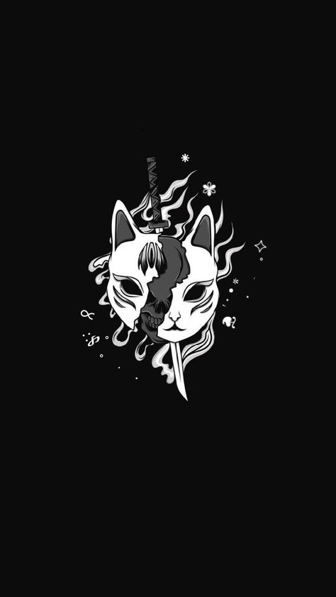 Black Theme Anime Wallpaper, Dark Kitsune Aesthetic, White Line Art On Black Background, Glam Wallpaper, Die Wallpaper, Ig Icons Highlights Aesthetic, Diabolik Lovers Wallpaper, Instagram Black Theme, Monochrome Wallpaper