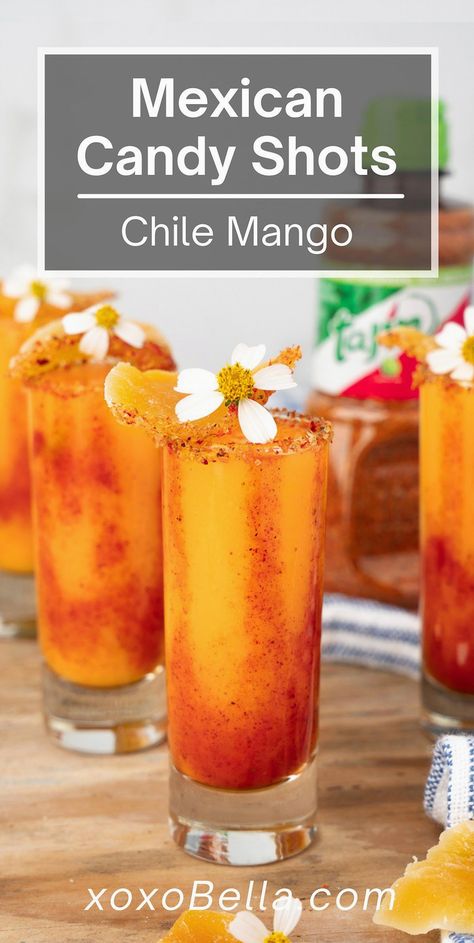 Indulge in a fiesta of flavors with these Mexican candy shot recipes that perfectly blend spicy, sweet, and tequila. Perfect for parties or a fun night in, these vibrant shots capture the essence of traditional Mexican treats with a boozy twist. Whether you're a fan of tangy tamarind, fiery chili, or sugary sweetness, these recipes offer a delightful kick that will transport your taste buds south of the border. Get ready to impress your guests with these colorful and flavorful concoctions that are as fun to make as they are to drink. Mexican Candy Jello Shot Recipes, Watermelon Tequila Shots, Mexican Candy Shots, Mangonada Recipe, Watermelon Tequila, Simply Orange Juice, Chamoy Sauce, Candy Shots, Halloween Shots