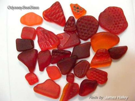 Rock Collecting, Red Sea Glass, Rare Colors, Glass Art Pictures, Sea Glass Colors, Mermaid Tears, Free Chart, Glass Beach, Sea Glass Beach