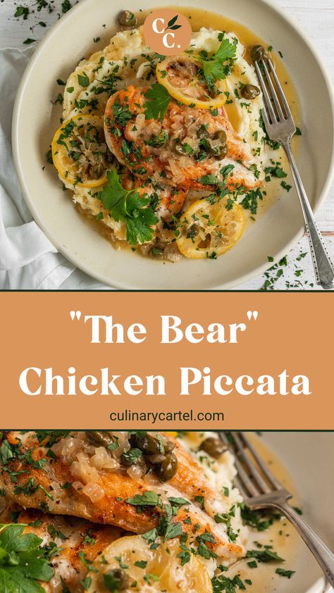 Piccata Recipe, Chicken Piccata Recipe, Bear Recipes, Chicken Piccata, Italian Dinner, Delicious Dinner, The Bear, Chicken Dinner, Chicken Dishes