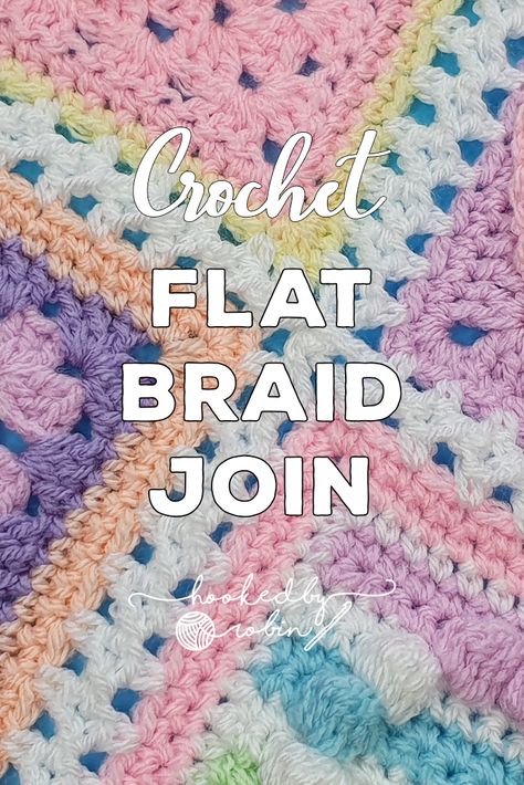 How to Crochet the Flat Braid Join for your Unicorn Dreams Blanket CAL Squares. 🦄 This method is fantastic as you only have 2 ends to weave in! The Flat Braid Continuous Join is also incredibly forgiving which means it is perfect for joining squares which have different stitch counts or are slightly different sizes.  In this video I give a full step by step walk through of all stages of joining your blanket, from the first square right to through to the last! Joining Crochet Squares Tutorials, Crochet Join Squares, Joining Stitch Crochet, How To Crochet Blocks Together Squares, Crochet Stitches To Join Squares, Joining Granny Squares Tutorial, Crocheting Squares Together, Join Crochet Squares Together, Crochet Connecting Stitch