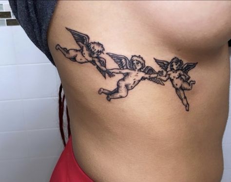 Lotus Tattoo Shoulder, Cherub Tattoo Designs, Shoulder Tattoo Designs, Angle Tattoo, Butterfly Tattoo On Shoulder, Cool Shoulder Tattoos, Cherub Tattoo, Mens Shoulder Tattoo, Pretty Tattoos For Women