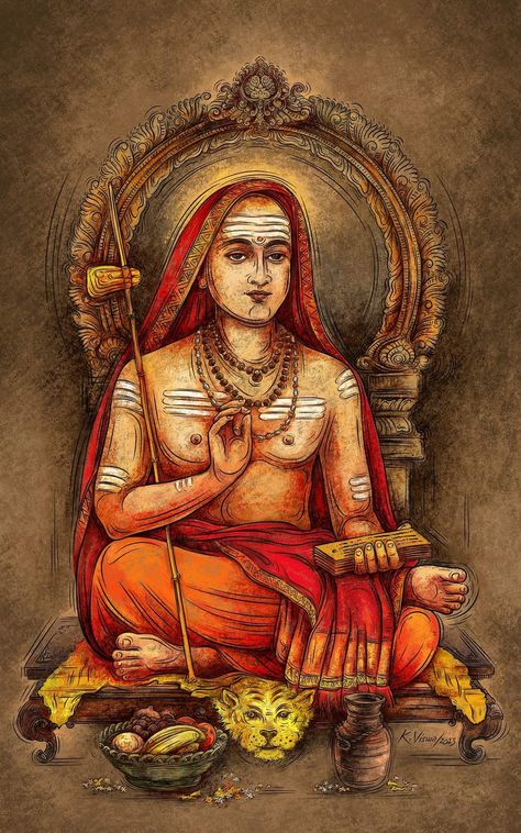 Sankaracharya Images, Frames For Living Room, Adi Shankaracharya, Om Art, Ancient Drawings, God Artwork, Pictures Of Shiva, Ancient Paintings, Animation Art Sketches