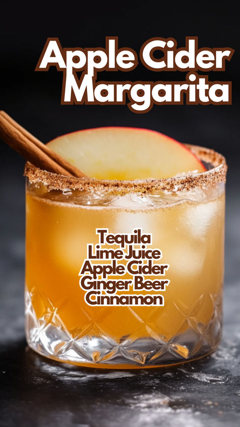 Apple Cider Margarita Iced Apple Cider Punch, Gluten Free Fall Alcohol Drinks, Simple Fall Alcoholic Drinks, Spiced Apple Margarita, Low Cal Fall Cocktails, Fall Tequila Drinks, Apple Cider Margarita Recipe, Fall Margarita Recipe, Call Drinks