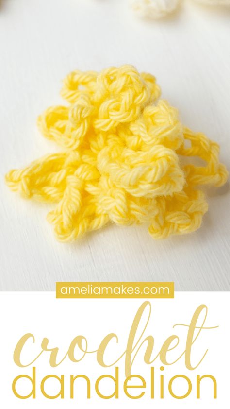 Today’s “Little Loopy Flower” Pattern Makes the Perfect Crochet Dandelion or Crochet Marigold Flower to Add to your Floral Projects. Crochet Dandelion, Crochet Marigold, Dandelion Pattern, Floral Projects, Marigold Flowers, A Dandelion, Flowers Crochet, Marigold Flower, Textured Yarn