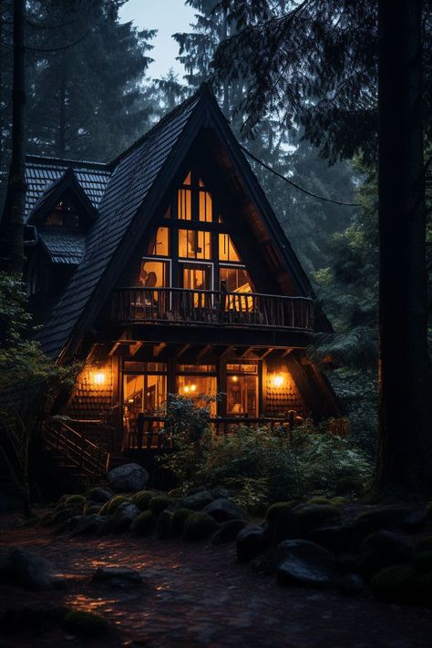 fall aesthetic Cabin Fever Aesthetic, Rainy Cabin Aesthetic, Gothic Cabin, Cabin At Night, Cabin Night, Cozy Cabin Aesthetic, Aesthetic Cabin, Books And Pens Photography, Woods Painting