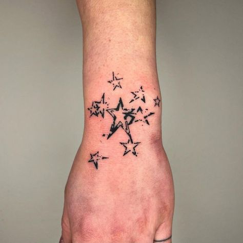 Arm Star Tattoo, Lucky Star Tattoo, Metal Tattoo Ideas, Tats Men, Deftones Tattoo, Lucky Tattoo, Men's Small Tattoo, Scary Tattoos, Half Sleeve Tattoos For Guys