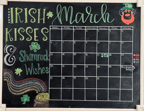 March Calendar Doodles, March Chalkboard Ideas Calendar, March Whiteboard Calendar Ideas, February Chalkboard Calendar, March Chalkboard Calendar, Whiteboard Calendar Ideas, Blackboard Calendar, Chalk Calendar, Calendar Chalkboard