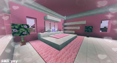 pink minecraft room ideas Minecraft Living Room Ideas Pink, Minecraft Pink Room Ideas, Girly Minecraft Bedroom, Cherry Blossom Bedroom Ideas Minecraft, Pink Bed Minecraft, Bedroom Minecraft Aesthetic, Pink Kitchen Minecraft, Barbie Dream House Minecraft, Pink Room Minecraft