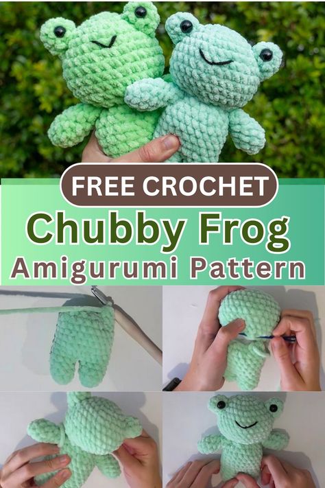 Crochet Frog Amigurumi Pattern Free Free Green Crochet Pattern, Crochet Frog Plushie Pattern Free, Crochet T-rex, Amigurumi Pattern Free, Mini Funko Pop, Frog Crochet Pattern, Frog Plushie, Frog Amigurumi, Crochet Nursery