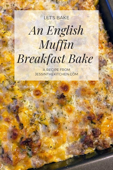 English Muffin Breakfast Ideas, English Muffin Recipe Breakfast, Overnight Breakfast Bake, English Muffin Breakfast Casserole, Preparing For Guests, Easy Breakfast Bake, Baked Breakfast Casserole, English Muffin Breakfast, Muffin Breakfast