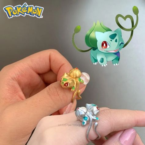 Pokemon Ring, Anime Frog, Cute Gift For Friends, Pokemon Z, Bulbasaur Pokemon, Pokemon Silver, Pokemon Jewelry, Rings Trendy, Pokemon Bulbasaur