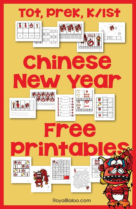 Chinese New Year Printable Packs for Tot, Preschool, Kindergarten, and First Chinese New Year Printables, News Years Crafts For Kids, New Year Printables, Chinese New Year Crafts For Kids, Chinese New Year Activities, Chinese New Year Crafts, New Years Traditions, New Years Activities, Chinese New Year Decorations