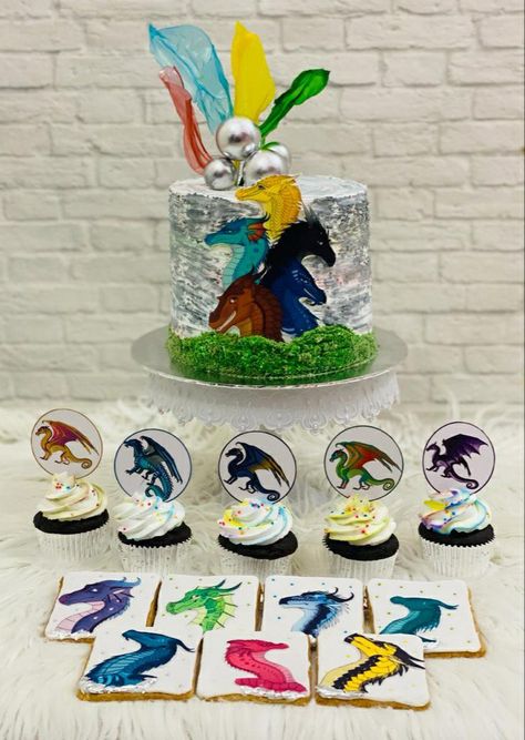 Wings Of Fire Cupcakes, Wings Of Fire Cakes, Wings Of Fire Cake Ideas, Wings Of Fire Birthday Cake, Wings Of Fire Birthday Party Ideas, Wings Of Fire Cake, Wings Of Fire Birthday Party, Wings Of Fire Party, Wings Of Fire Birthday