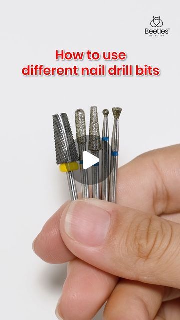 Beetles Gel Polish on Instagram: "🤩Learn how to use different nail drill bits effectively with Beetles electric drill💅  ✨Using Beetles Electric Nail Drill  #beetlesgelpolish #nailhacks #nailtutorial #efile #efiletraining #nails #nailsforbeginners #nailtech #diynails" How To Do Beetles Gel Nails, E File Nail Drill How To, Drill Bits Types For Nails, Nail Forms Tutorial, Nail Bits Guide, Nail Drill Bits Uses, Nail Drill Bits Guide, Best Nail Drill, Beetles Gel Polish