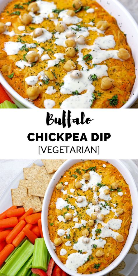 Chickpea Buffalo Chicken Dip, Game Day Appetizers Vegetarian, Party Appetizer Recipes Vegetarian, Veggie Buffalo Chicken Dip, Meatless Buffalo Chicken Dip, Vegetarian Chicken Wing Dip, Vegetarian Dips And Appetizers, Vegetarian Buffalo Chicken Dip, Vegetarian Buffalo Dip