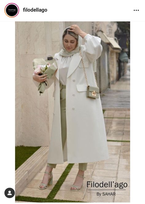 Saudi Clothes, Iranian Fashion, Persian Fashion, White Floral Maxi Dress, Korean Outfit Street Styles, Blouse Casual Fashion, Hijab Fashionista, Modest Fashion Hijab, Stylish Jumpsuit