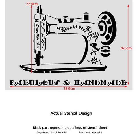 Amazon.com: J BOUTIQUE STENCILS Vintage Sewing Machine Stencil for Crafting DIY Wall decor furniture Sewing Machine Stencil, Sewing Machine Outline, Sewing Machine Decals, New Home Sewing Machine Vintage, Furniture Tools, Antique Sewing Table, Stencil Material, Vintage Sewing Machine, Decor Furniture